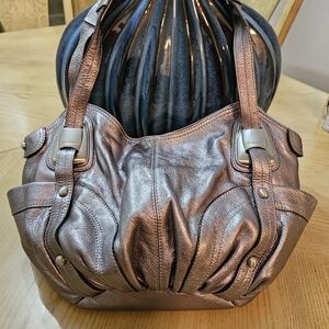 B. Makowsky Pewter Shoulder Bag